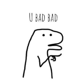 ☁️ 7384b255 U BAD BAD Meme, Florkofcows, Gekritzel, Lustig, Schlecht telegram sticker