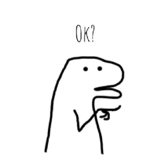 ☁️ 97299d85 OK? ok, dinosaurier, frage, lustig, süß, meme telegram sticker