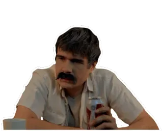 🙁 800acd20 남자, 콧수염, 음료, 맥주, 사람, 인물 telegram sticker