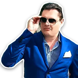 😎 ac99b188 男性, サングラス, スーツ, ポートレート telegram sticker