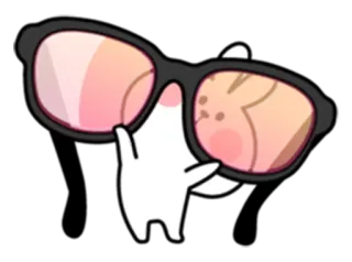 👓 0083707f 太阳镜, 酷, 卡通, 眼镜, 白色, 角色 telegram sticker