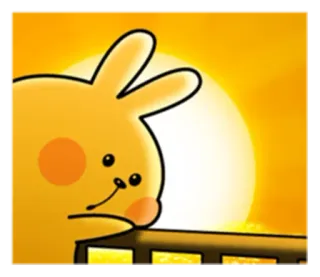 😞 5f028bf9 兔子, 卡通, 可爱, 动物, 日落 telegram sticker