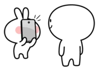 📸 8e3ebf40 卡通, 兔子, 角色, 手机, 自拍, 可爱 telegram sticker