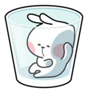 ☹ a87d1925 兔子, 玻璃, 可爱, 动物, 贴纸 telegram sticker