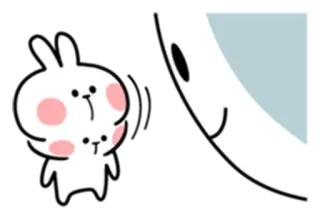 😔 b12746be 兔子, 可爱, 卡通, 白色, 粉色, 兔子 telegram sticker