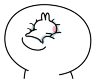 😉 e2a10f01 卡通, 兔子, 可爱, 贴纸, 白色, 极简 telegram sticker