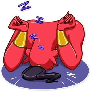 😴 12e1e5a6 zzz slaperig, cartoon, personage, uitgeput, moe telegram sticker