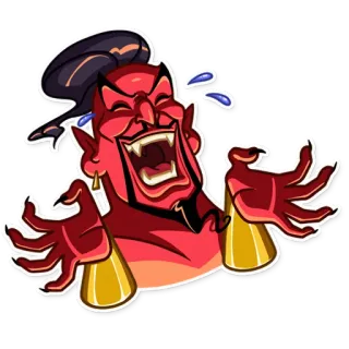😂 ea8905e6 duivel, lachen, demon, kwaad, cartoon, personage, rood telegram sticker