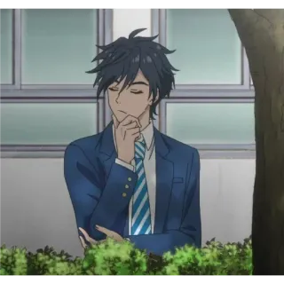 ✨ 0886c749 anime, boy, uniform, school, teen, student, pensive telegram sticker