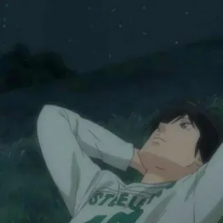 😞 77dc8962 anime, man, sky, stars telegram sticker