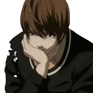 😕 80e53a41 Light Yagami Death Note anime, character, death note, light yagami telegram sticker