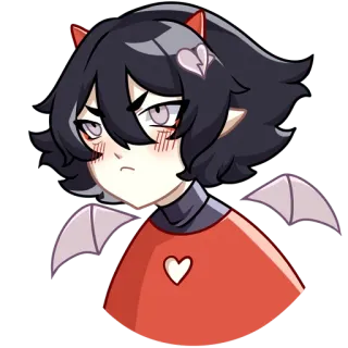 😠 00812516 动漫, 恶魔, 心, 可爱, 卡通, 翅膀, 恶魔 telegram sticker