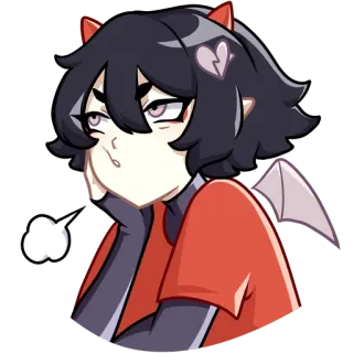 😮‍💨 a78db5e8 动漫, 恶魔, 恶灵, 悲伤, 卡通, 角色, 贴纸 telegram sticker
