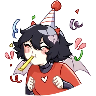 🥳 f47c1b02 卡通, 派对, 庆祝, 彩带, 生日, 可爱 telegram sticker
