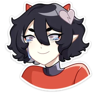 😊 608af542 Anime, Llorando, Corazón, Diablo, Demonio, Dibujo animado telegram sticker