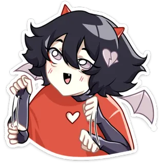 🤩 666a8e64 Dibujos animados, Demonio, Lindo, Corazón, Alas, Kawaii telegram sticker