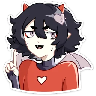 ☝ 9a58018a Anime, Demonio, Dibujo animado, Pegatina, Personaje, Diablo telegram sticker
