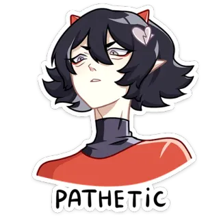 😐 f1eb7b98 PATHETIC Anime, Dibujos animados, Personaje, Triste, Patético, Emocional, Demonio telegram sticker