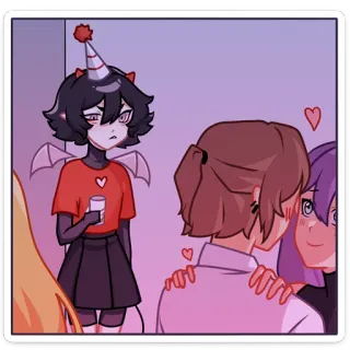 😖 f7c3dcfb Anime, Dibujos animados, Fiesta, Romance, Amor telegram sticker