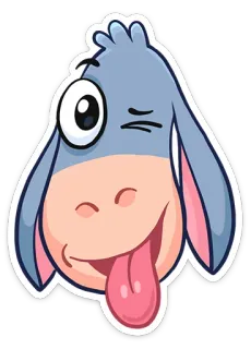 😜 072550c5 Cartoon, Tier, Esel, Lustig, Albern, Süß telegram sticker