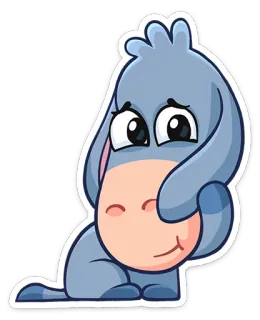 ☺️ 2a480e3f Esel, Tier, Cartoon, süß, Aufkleber telegram sticker