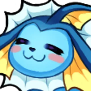 😊 38374d7f Vaporeon 포켓몬, 부스터, 귀여운, 애니메이션, 스티커 telegram sticker
