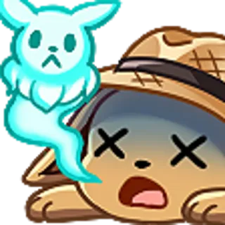 ☠️ 6f97da7a 만화, 유령, 토끼, 죽음, 슬픔 telegram sticker