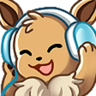 🎧 703fa5f3 Eevee 포켓몬, 이브이, 귀여운, 헤드폰, 음악, 애니메이션, 만화 telegram sticker