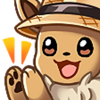 👏 81d383c2 Eevee Pokemon 이브이, 포켓몬, 밀짚모자, 귀여운, 동물 telegram sticker
