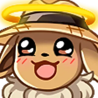 😇 bfc1d412 Eevee 포켓몬, 이브이, 귀여운, 스티커, 천사 telegram sticker