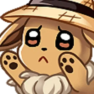 🥺 f1c588bb Eevee 포켓몬, 동물, 귀여운, 갈색, 모자, 눈 telegram sticker