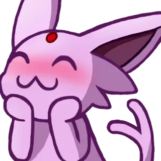 🤩 f8a631f7 Espeon 에브이, 포켓몬, 귀여운, 웃는, 분홍색 telegram sticker