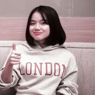 💗 e1e8d2df LONDON london, girl, hoodie, thumbs up telegram sticker
