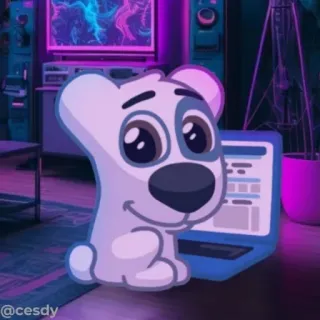 💻 2e663b9d @cesdy pies, szczeniak, kreskówka, laptop, słodki, zwierzę domowe telegram sticker