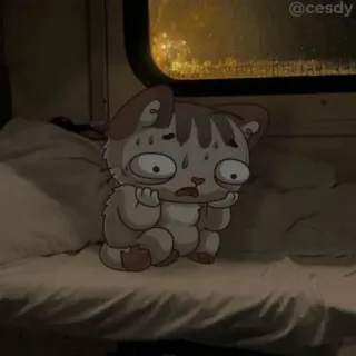 😱 2efcf0ab kot, kreskówka, przestraszony, słodki, smutny telegram sticker