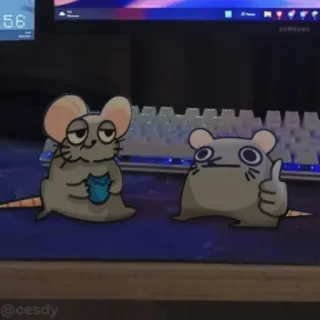 👍 6080e30e mysz, kreskówka, naklejka, zwierzę telegram sticker