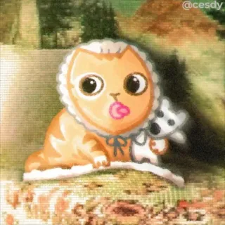 👶 6464ee1c @cesdy kot, kociak, zwierzę, słodki, zwierzak, grafika cyfrowa telegram sticker