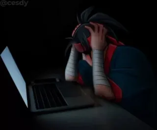 😒 7f7df224 zmartwiony, zestresowany, niespokojny, komputer, smutny telegram sticker