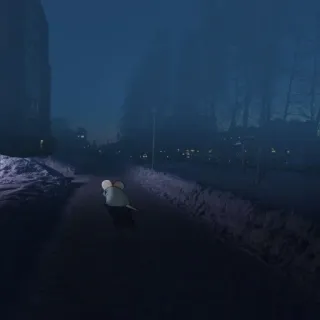 😞 943c2d7a mysz, noc, śnieg, zimno, miasto, zima telegram sticker