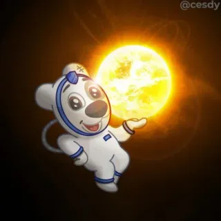 ☀ d4a936c2 @cesdy Kreskówka, Kosmos, Zwierzę, Niedźwiedź, Słodki, Gwiazdy, Astronauta, Pies, Skafander, Słońce telegram sticker