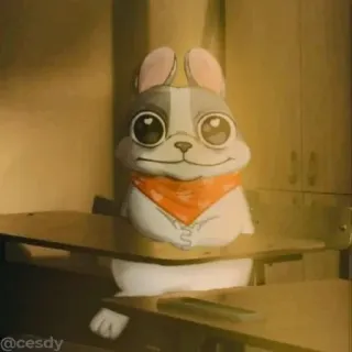 🏫 de7f8cad @cesdy pies, zwierzę, królik, słodki, siedzący telegram sticker