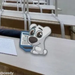 🏫 f53fa7a2 @cesdy pies, komputer, kreskówka, zwierzę, naklejka, słodki telegram sticker