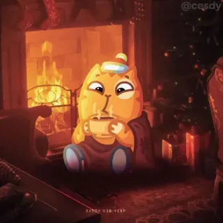 ☕️ ffff8052 @cesdy
ХАЧИУ НЭН УЕРР kot, boże narodzenie, kominek, zima, święta, przytulny, kreskówka telegram sticker