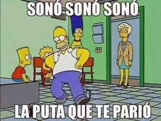 👊 576f8931 Homer Simpson, Bart Simpson, Lisa Simpson, Marge Simpson The Simpsons SONÓ SONÓ SONÓ
LA PUTA QUE TE PARIÓ Los Simpson, dibujos animados, meme, lenguaje ofensivo, gracioso, humor, humor adulto telegram sticker