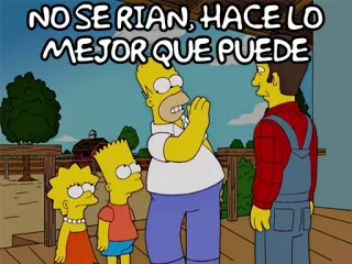 😅 595b5043 Homer Simpson The Simpsons NO SE RIAN, HACE LO MEJOR QUE PUEDE Los Simpson, Homer, Bart, Lisa, Dibujos animados, Humor, Familia telegram sticker