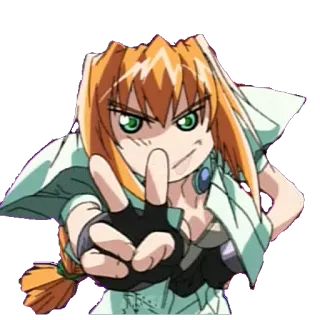 โ 4516ebda anime, girl, peace sign, character, cartoon, animation telegram sticker