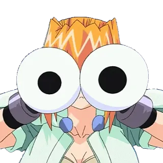 ๐ b3cc69cc anime, binoculars, surprised, cartoon telegram sticker