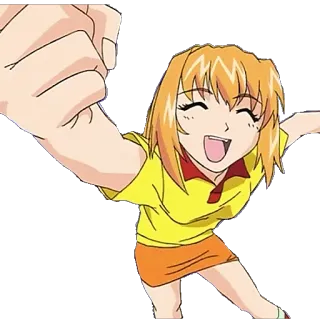๐ fa6979a2 anime, girl, cartoon, happy, smile telegram sticker