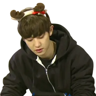 😌 f07d057c 人, 男性, 鹿角, 圣诞节, 连帽衫 telegram sticker