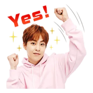 🙂 18690d00 Yes! はい, お祝い, ポジティブ, KPOP, Xiumin, EXO, 応援 telegram sticker